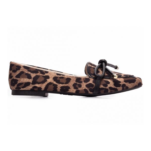 Mocassim Feminino Tecido Onça e Napa Preto 456.012B - Image 5